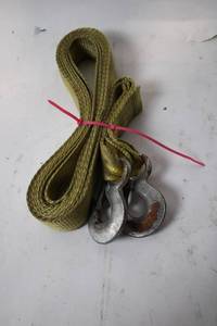 lot 442 image: Heavy-Duty Tow Strap with Metal Hooks