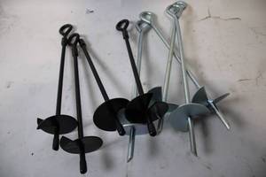 lot 489 image: Set of 6 Tent Pegs and Anchors with Spiral Design