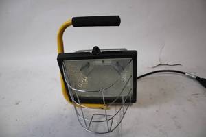 lot 494 image: Portable Work Light with Protective Wire Cage and Handle
