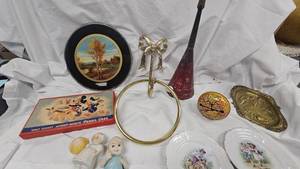 lot 79 image: Mickey Pencil Case, Plates, Porcelain Figures,
