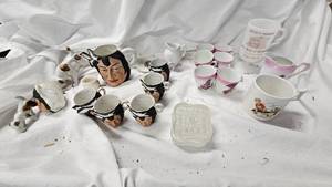 lot 114 image: Native American Themed Tea Set, Additional Tea Set