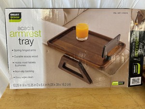 lot 66 image: Smart Design Acacia Armrest Tray