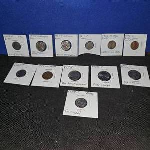 lot 11 image: Bag of Error Coins(12) and 10 Kennedy Errors