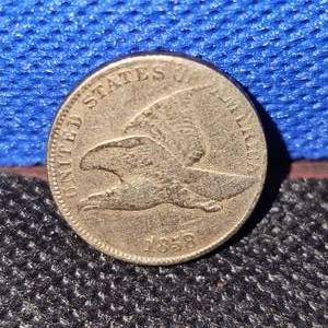 lot 59 image: 1858 Flying Eagle,LL,VG