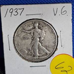 lot 62 image: 1937 Walking Liberty, VG
