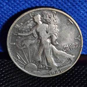 lot 72 image: 1941-D Walking Liberty Half Dollar, XF