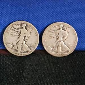 lot 78 image: (2)1929 Walking Liberty, Slight Wear