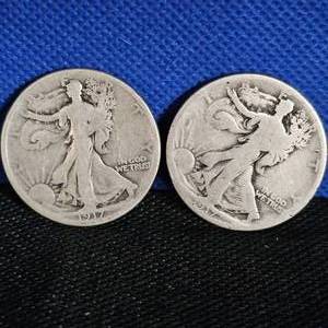lot 84 image: (2)1917-S Walking Liberty with Wear