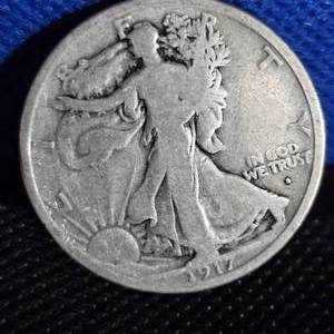 lot 95 image: 1917-D, Walking Liberty Half Dollar, XF