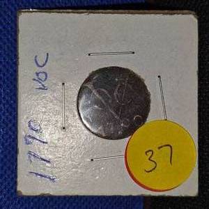 lot 37 image: 1790 VOC, Copper Duit(NYC Made)