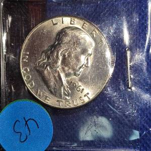 lot 43 image: 1961 Franklin Half $, AV