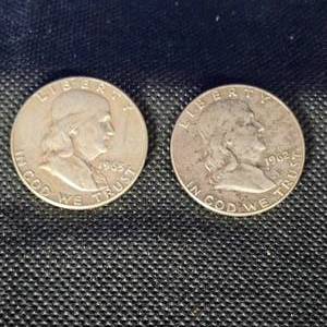 lot 109 image: 1962,1963 Franklin Halves