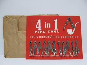 lot 11 image: Awesome Original 1940s NOS Advertising Smokers Pipe Companion Tool Store Display wOriginal Tools