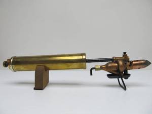 lot 45 image: Great Looking Restored Antique Brass & Copper Gas-Powered EVERHOT Soldering Iron