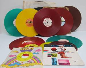 lot 47 image: Collection of Vintage Colorful Vinyl Records