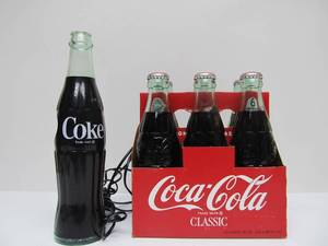 lot 48 image: COCA COLA Bottle Telephone & Unopened 6-Pack