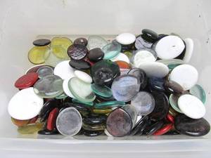 lot 49 image: Large Lot of Colorful Vintage End of Day Glass Discs