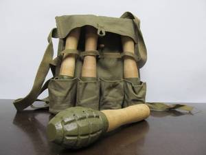 lot 58 image: Vietnam War era Dummy Grenade Training Set wPouch