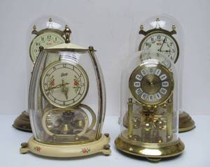 lot 73 image: Lot of 4 Vintage Brass etc Anniversary Clock