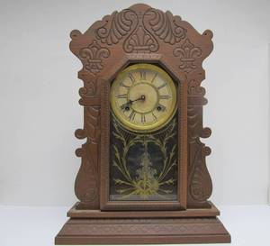 lot 82 image: Antique Waterbury TAMPA KitchenGingerbread Clock