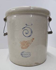 lot 136 image: RED WING 5 Gallon Stoneware Crock