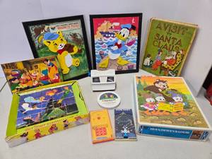 lot 147 image: Estate Lot of Vintage DISNEY & Other Games Toys Antique Christmas Book etc