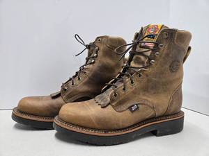 lot 221 image: Quality JUSTIN J-Max Mens Leather Work Boots - Size 10D