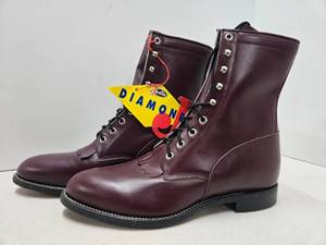 lot 226 image: NOS Vintage JUSTIN Diamond J Leather Boots - Mens Size 10D