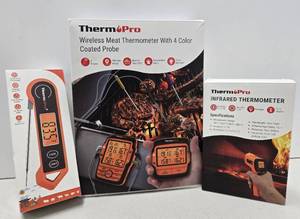 lot 230 image: Group of Brand New THERMO PRO Wireless & Infrared Meat Thermometers