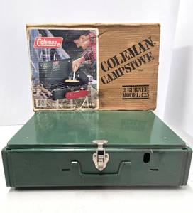 lot 232 image: Vintage COLEMAN 2-Burner Camp Stove wOriginal Box