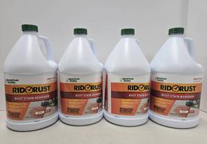 lot 241 image: Brand New Case of RID RUST Stain Remover - (4) 1 Gallon Jugs