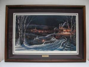 lot 288 image: Framed Pencil Signed Terry Redlin Print Family Traditions