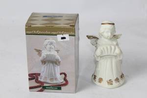 lot 35 image: Porcelain Angel Bell Figurine with Gold Accents