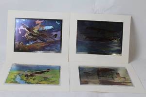 lot 46 image: Collection of 4 Aviation Artwork Prints Featuring Historical Aircraft