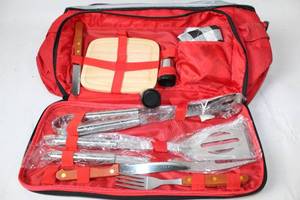 lot 50 image: Portable BBQ Tool Set with Carrying Case