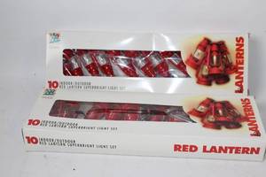 lot 55 image: Two Boxes of 10 IndoorOutdoor Red Lantern Superbright Light Sets