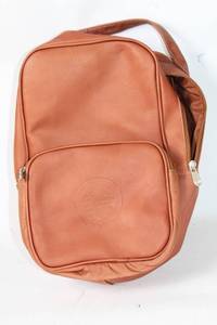 lot 68 image: Vintage Brown Leather Backpack with Front Pocket