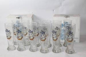 Set of 12 Maisel's Weisse Beer Glasses with Vintage Design
