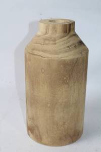 lot 144 image: Natural Wood Cylindrical Vase 13 Inches Tall