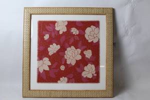lot 148 image: Framed Floral Textile Art with Matting