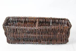 lot 156 image: Wicker Basket Organizer with Dual Compartments