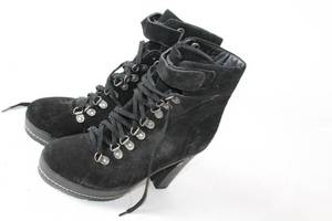 lot 168 image: Range Size 7 Black Leather Upper High Heel Boots