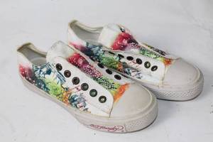 lot 173 image: Ed Hardy Womens Slip-On Canvas Sneakers - Size 7
