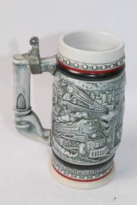 lot 206 image: Avon Beer Stein Featuring 1982 Train Motif Design
