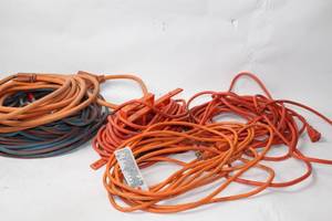 lot A-210 image: Set of 3 Heavy-Duty Extension Cords with Various Lengths