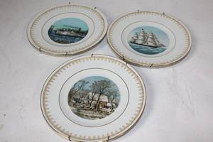 lot 227 image: Set of 3 Bing & Grondahl Currier & Ives Collector Plates