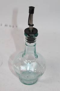 lot 309 image: Decorative Glass Oil Bottle with Metal Pour Spout