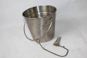 lot 311 image: Stainless Steel Utility Bucket with Handle and Chain