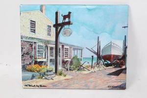 lot 332 image: The Black Dog Tavern Art Tile Plaque