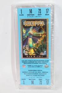 lot 344 image: Super Bowl XXXVII Ticket, San Diego 2003, Commemorative Display